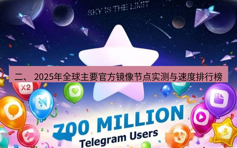 Telegram下载安装包 二、 2025年全球主要官方镜像节点实测与速度排行榜
